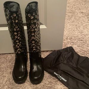 Ysl boots with studs
